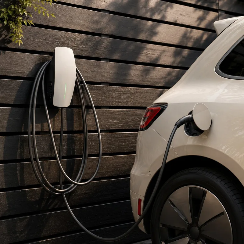 Wall-mounted Level 2 home EV charger installed in Melbourne